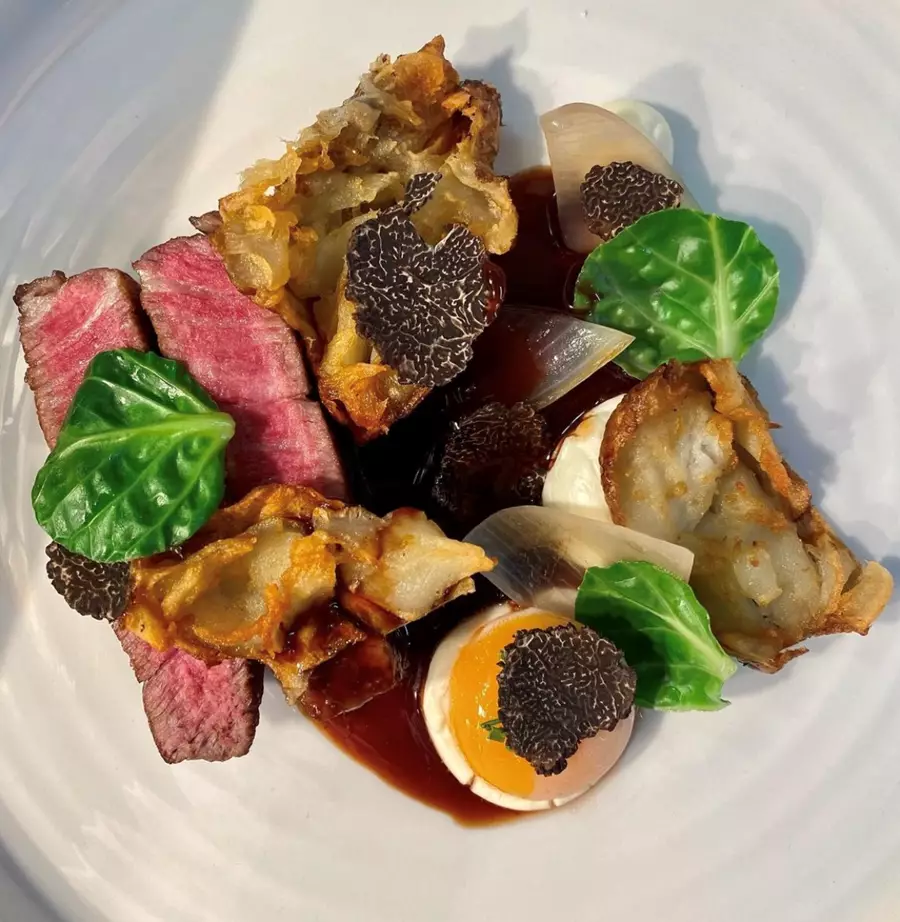 Dish being served at the restaurant